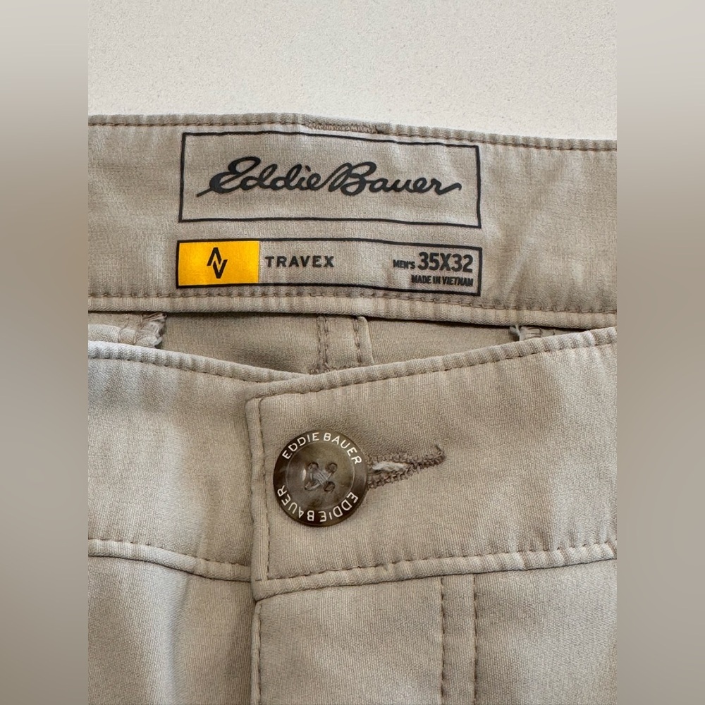 Eddie Bauer Travex Pants Mens 35x32 Horizon Guide Chino Nylon Outdoor Hiking - Picture 5 of 11